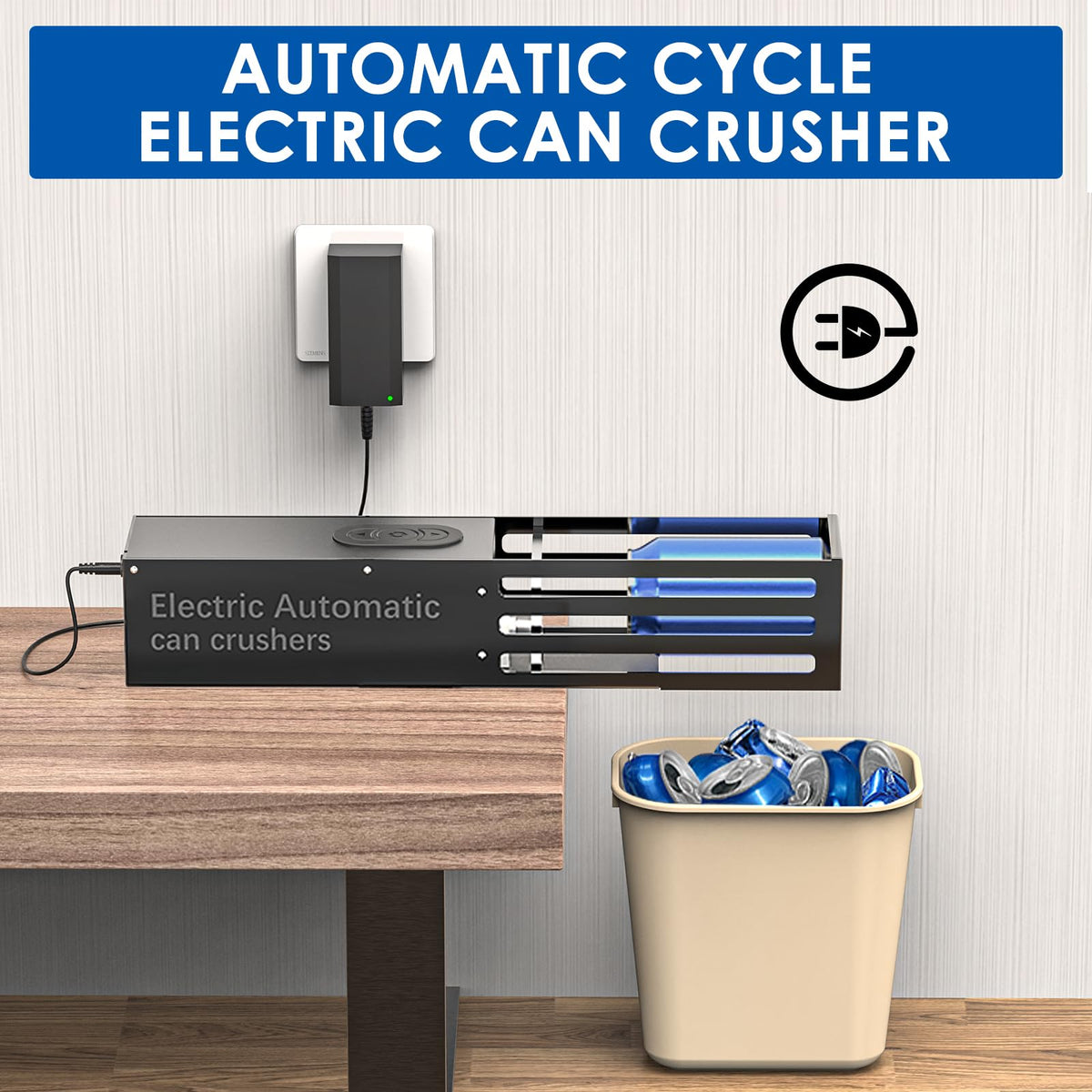 Automatic Electric Can Crusher for 8oz 12oz 16oz Cans Z176