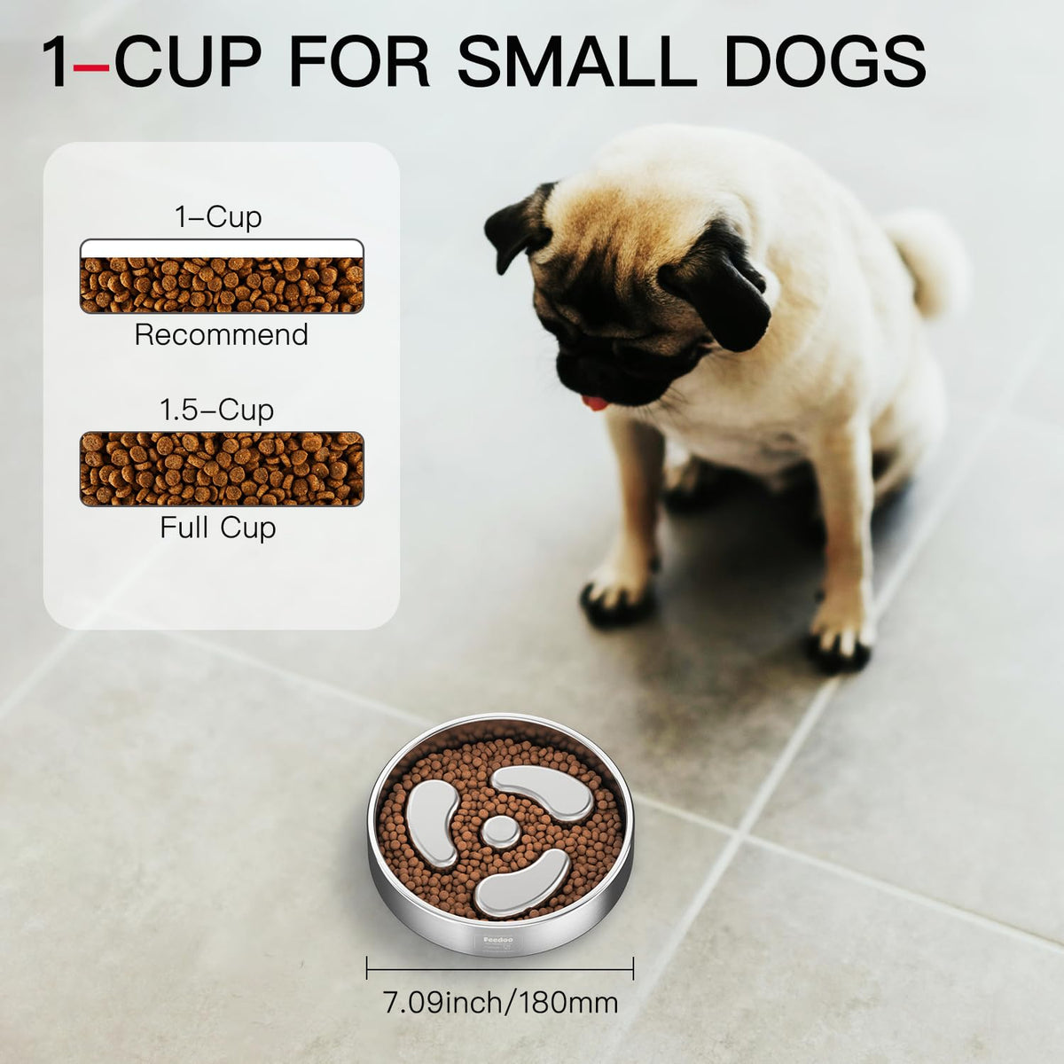 Slow Feeder Dog Bowl 304 Stainless Steel Non-Slip Z796745