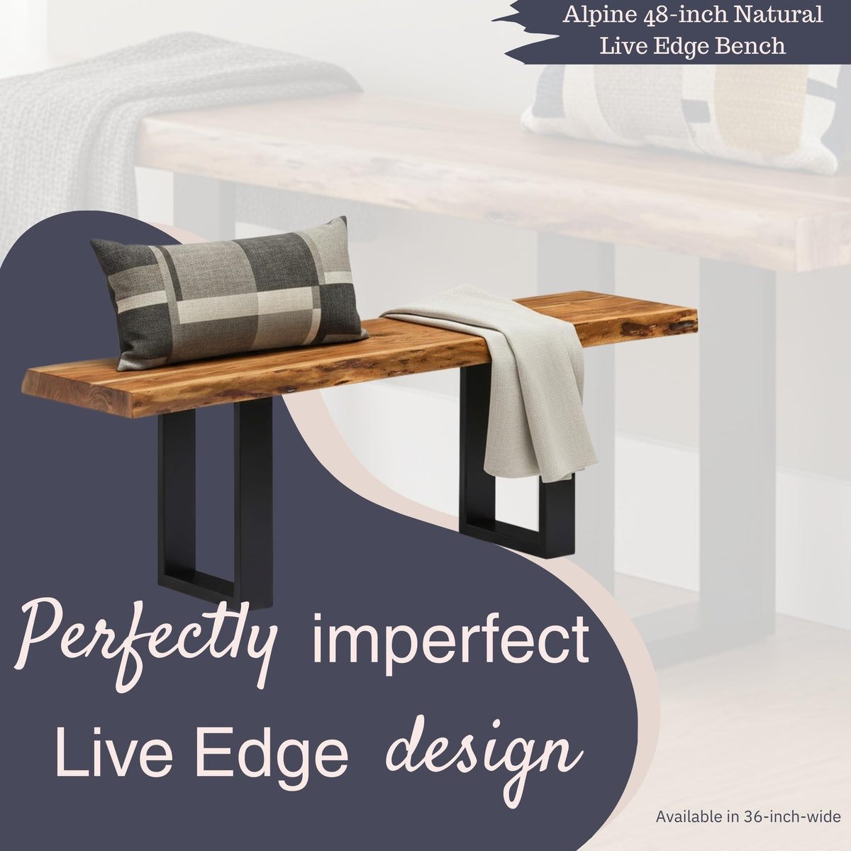 Solid Wood Entryway Bench H60007