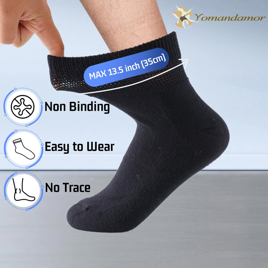 Womens Diabetic Crew Socks Seamless Toe 6 Pairs U643702