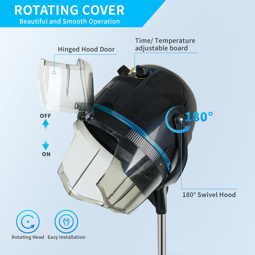 1300W Hooded Hair Dryer with Adjustable Timer V7964