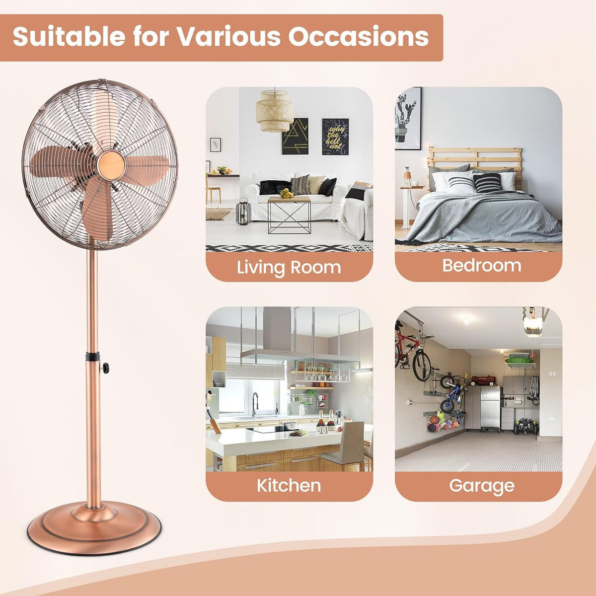 16'' Oscillating Pedestal Fan with 3 Speed G187