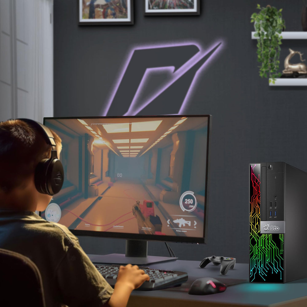 Intel Core i5-8500 16GB DDR4 RAM 256GB SSD GeForce GT 1030 Gaming Desktop Computer Q5902