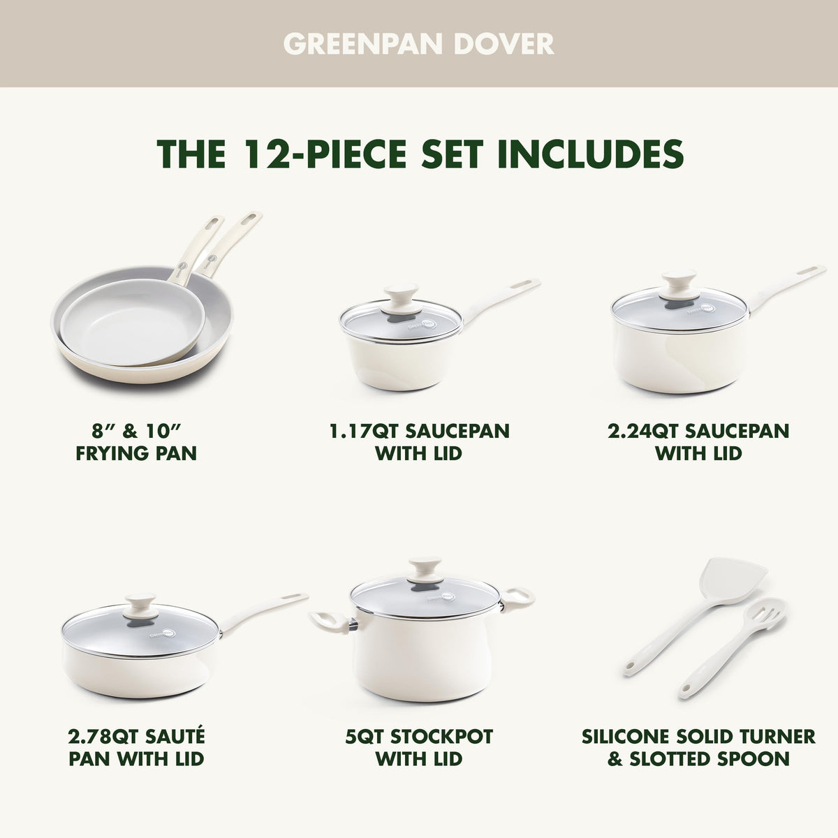 12 Piece Ceramic Nonstick Cookware Set M34962