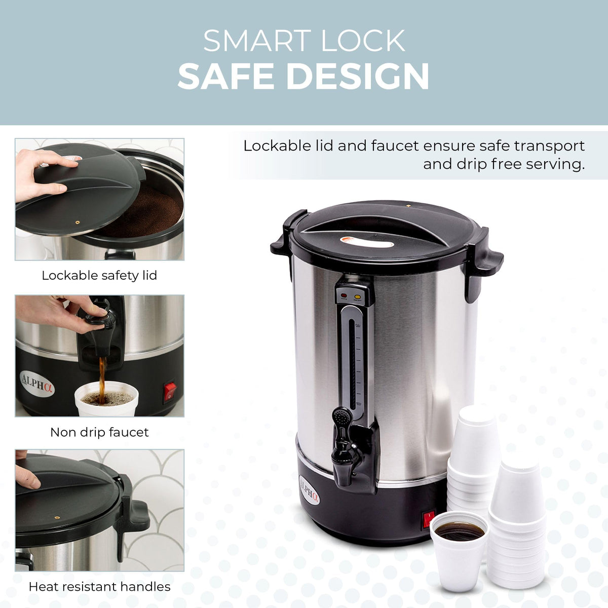 8L Stainless Steel Electric Coffee Urn L9108