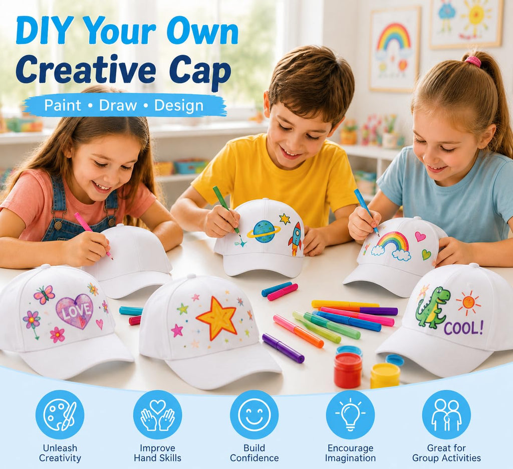 30 Pcs DIY Kids Baseball Caps Hats S1470