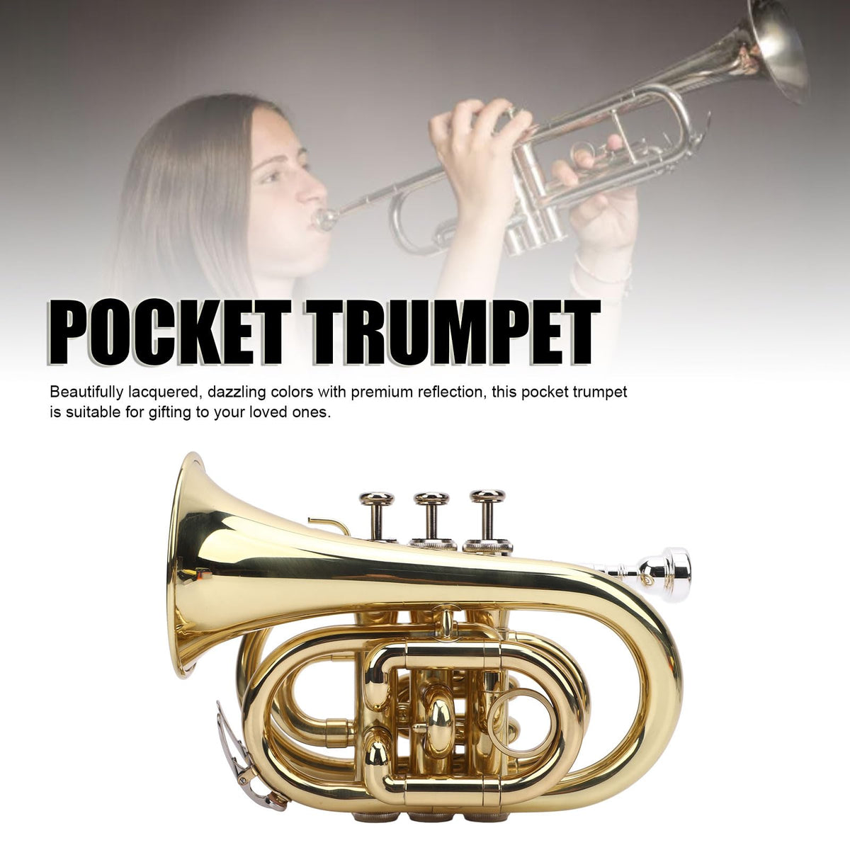 Bb Pocket Trumpet, Ni Plated Brass with 7C Mouthpiece Z59585