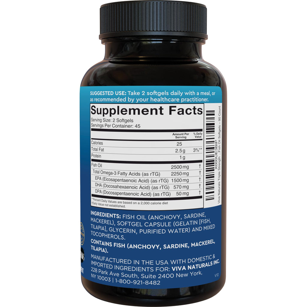 Omega 3 Fish Oil 2500 mg 90 Softgels Y42825
