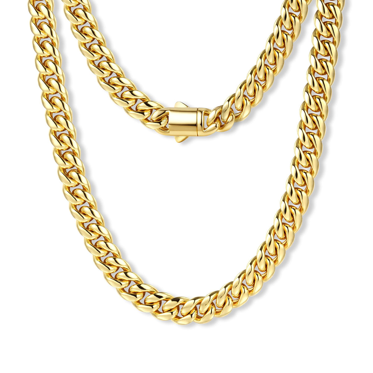 Gold Cuban Link Chain 5-14mm Stainless Steel C83953