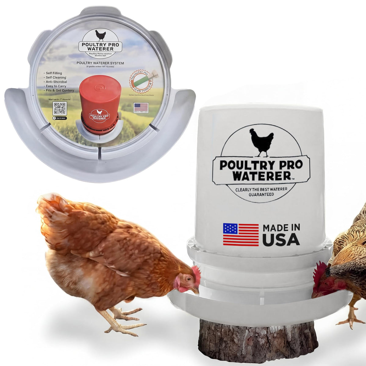 Chicken Feeder and Waterer Set with 3 Ports J2639