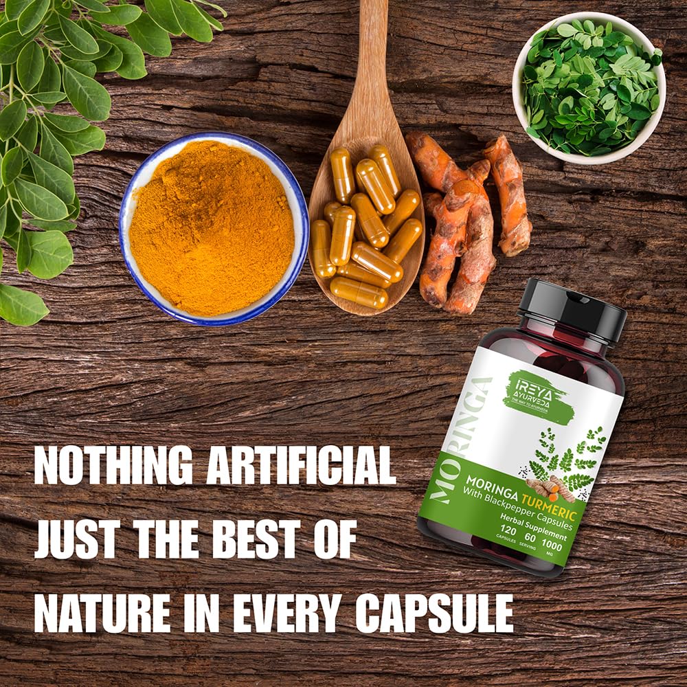 Organic Moringa Turmeric Black Pepper 120 Capsules F6121