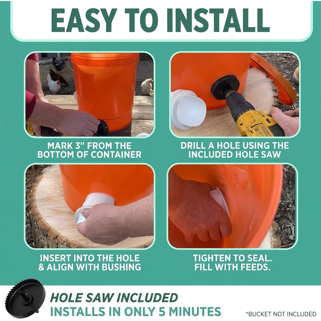 Chicken Feeder and Waterer Set with 3 Ports J2639
