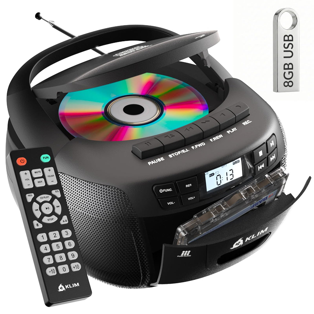 CD Cassette Player with Bluetooth Boombox P751