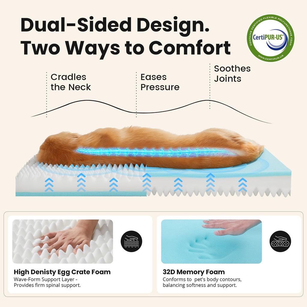 Large Reversible Memory Foam Dog Bed S257