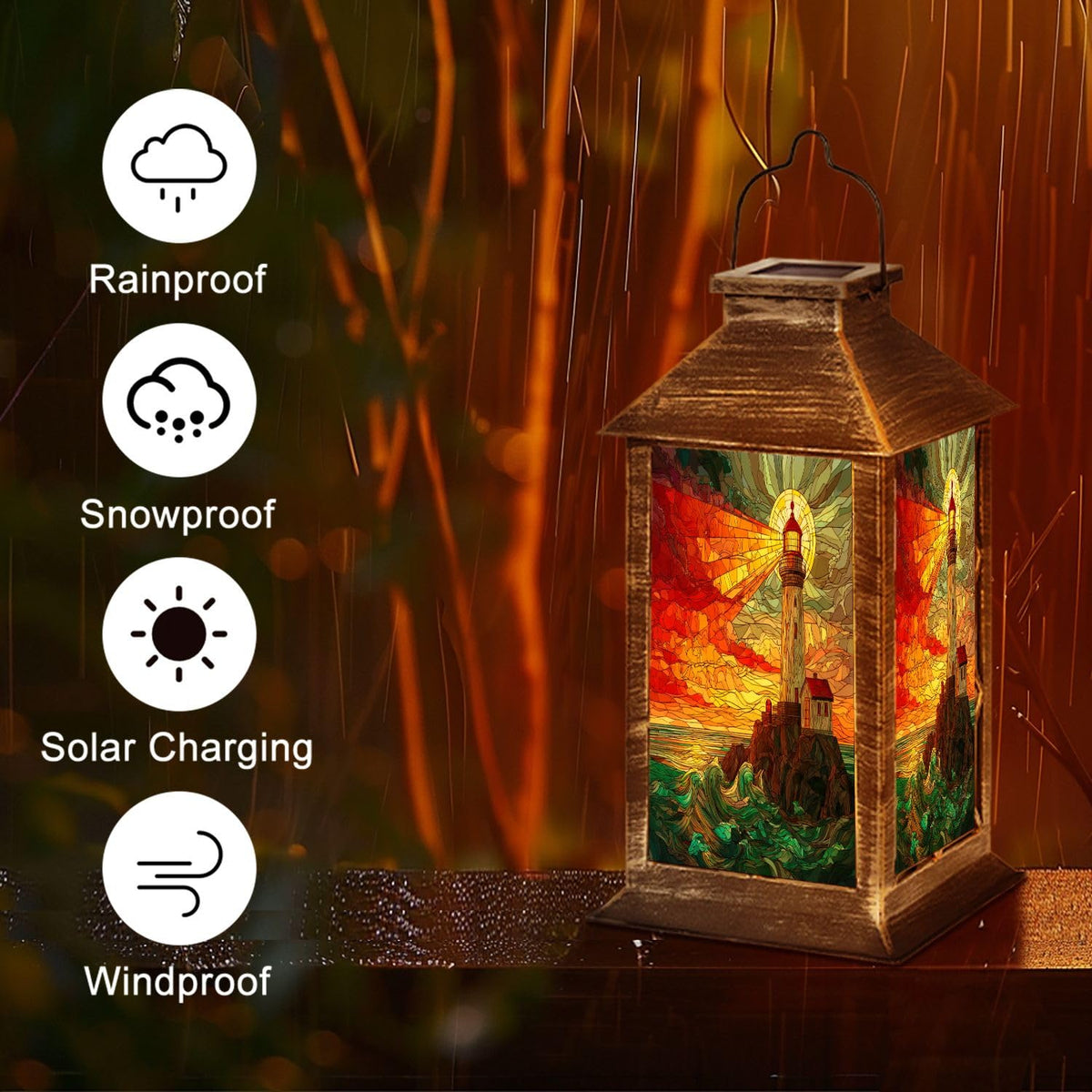 Waterproof Solar Powered Hanging Lantern E525100