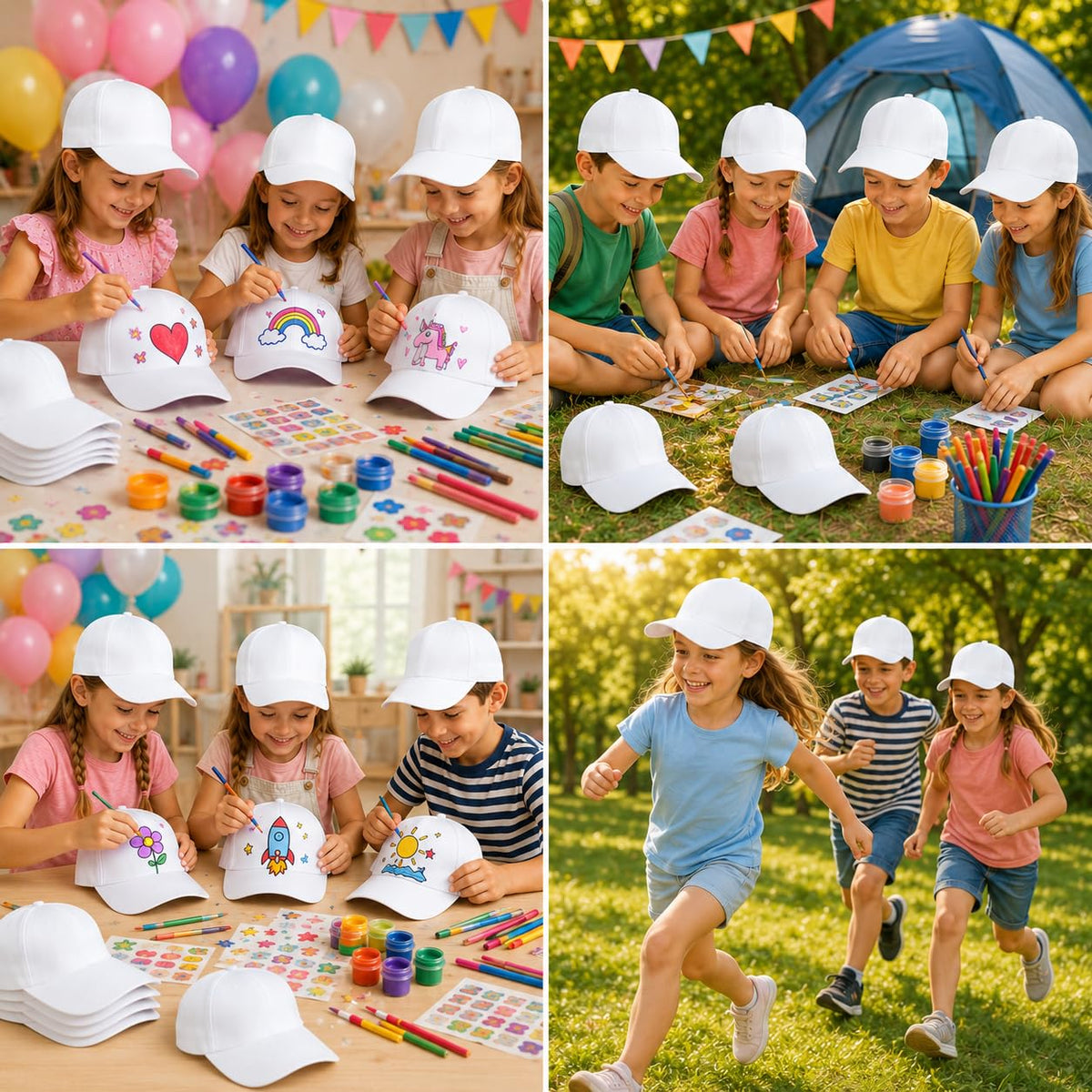30 Pcs DIY Kids Baseball Caps Hats S1470
