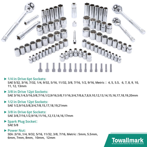 213 Piece SAE and Metric Mechanic Tool Set with Storage Case K46352