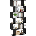 6-Tier Geometric S Shaped Wood Bookshelf I922468