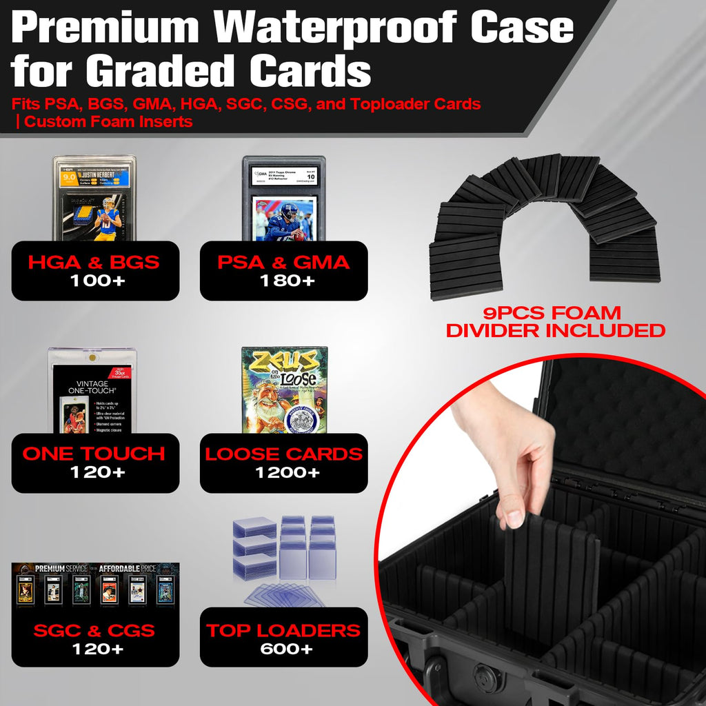 Graded Card Storage Box with 9 Dividers D844666