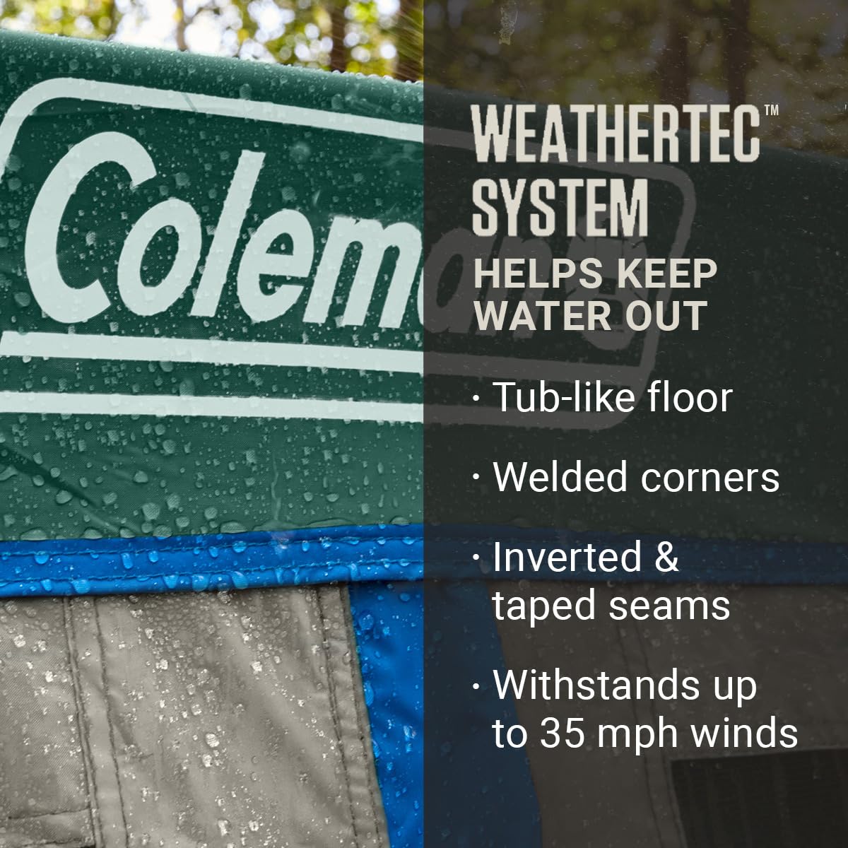 Camping Tent with Rainfly & Screened Porch, Weatherproof Family Tent Fits 4 Queen-Sized Airbeds V64295