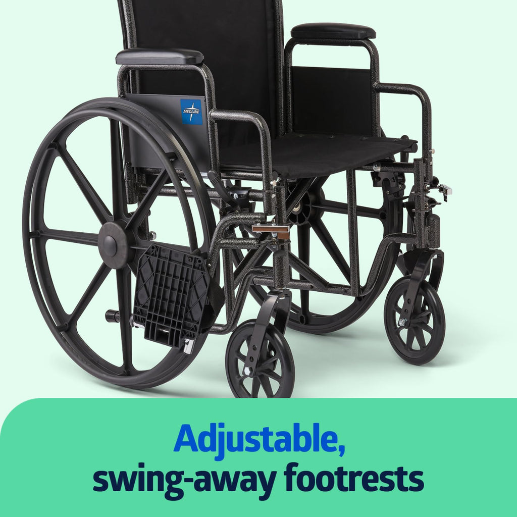 Folding Wheelchair with Swing-Back Desk-Length Arms and Swing-Away Footrests K768096