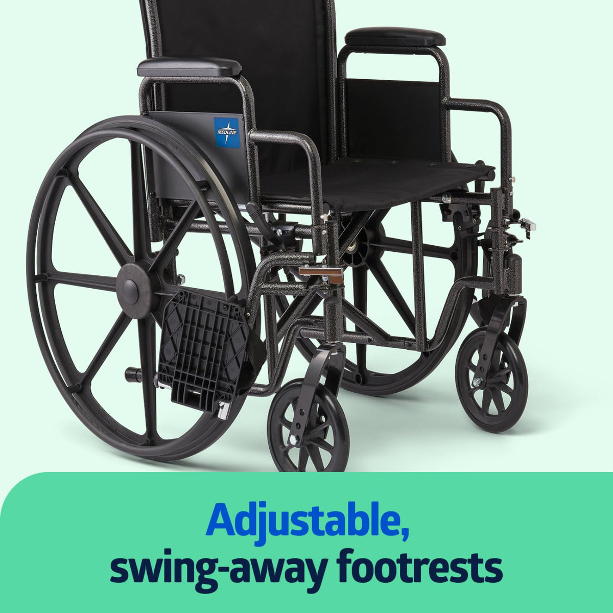 Folding Wheelchair with Swing-Back Desk-Length Arms and Swing-Away Footrests K768096