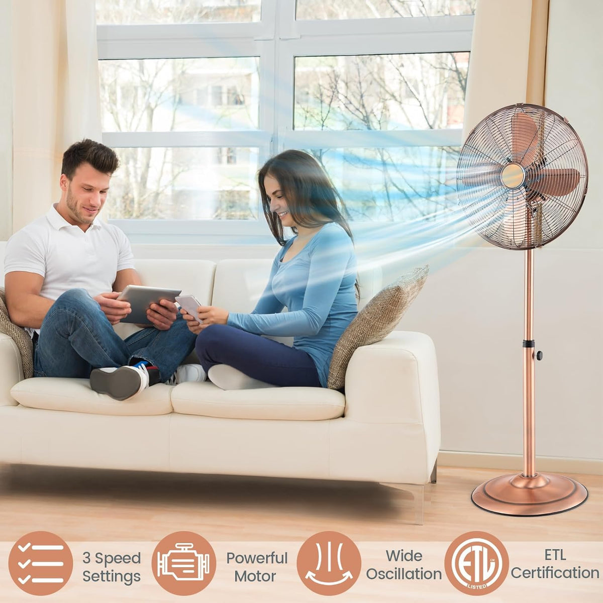 16'' Oscillating Pedestal Fan with 3 Speed G187