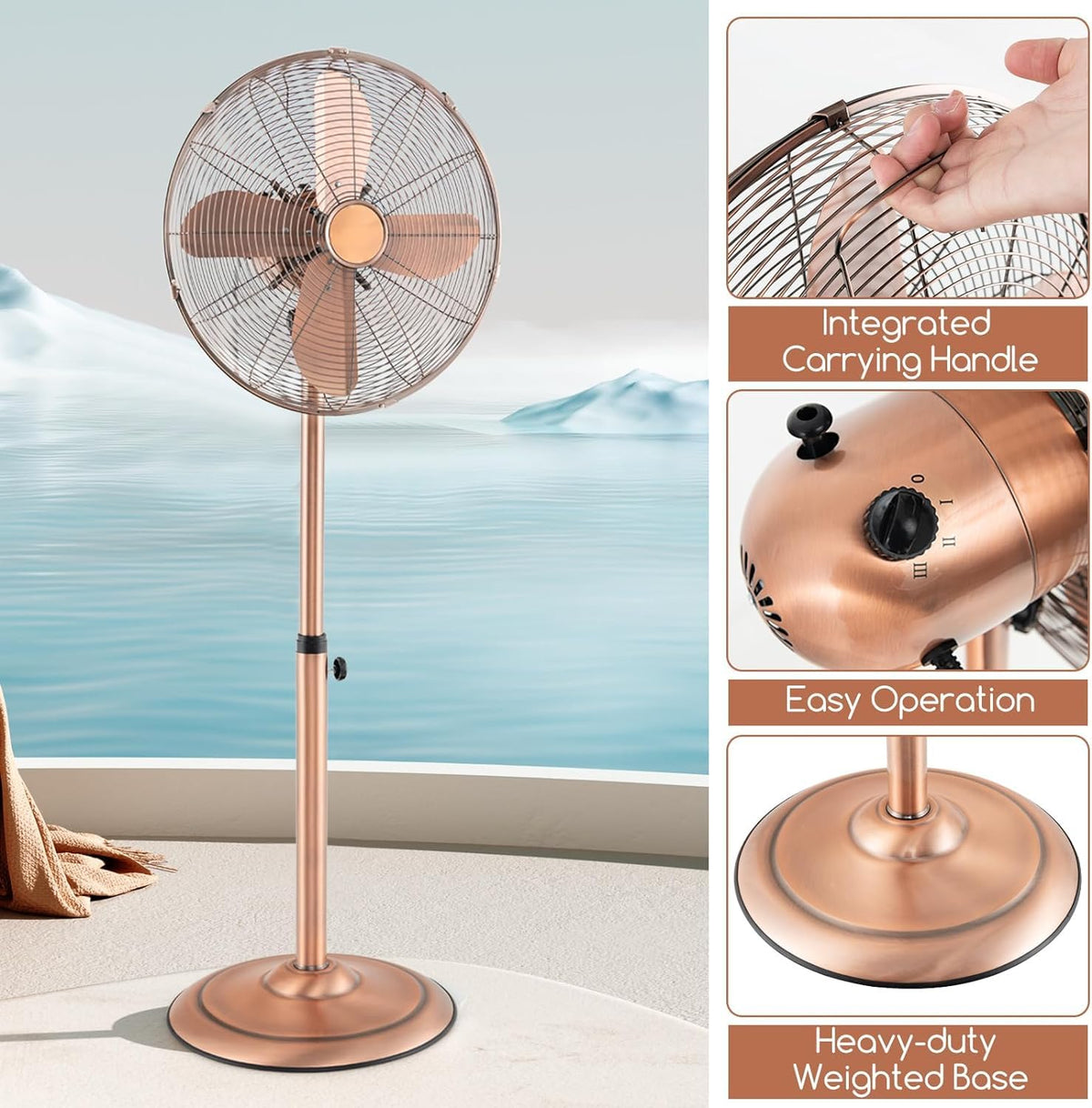 16'' Oscillating Pedestal Fan with 3 Speed G187
