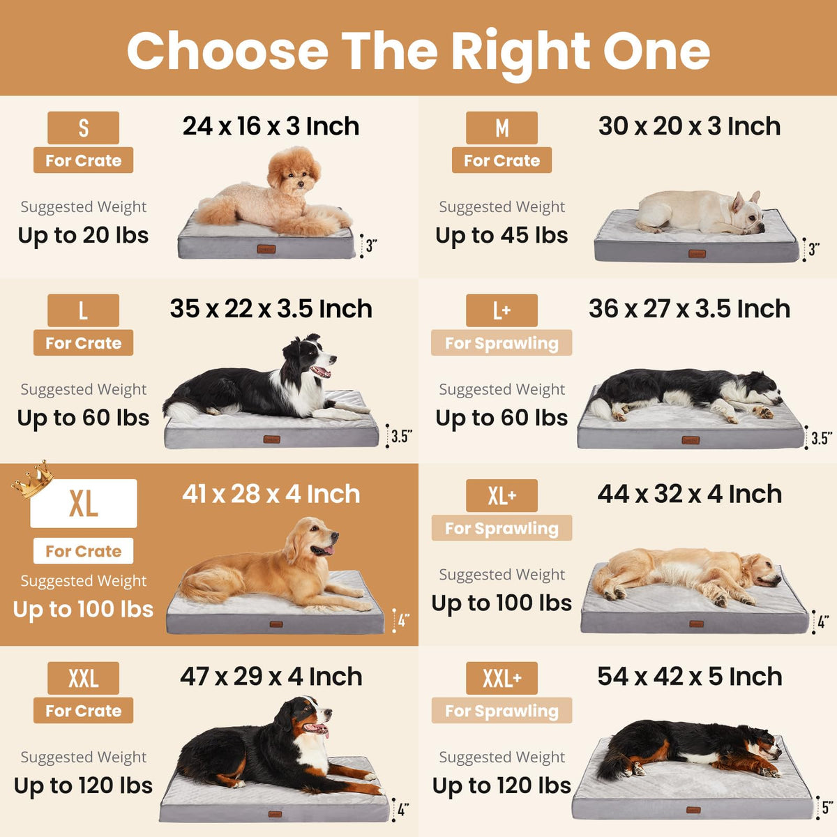 Large Reversible Memory Foam Dog Bed S257