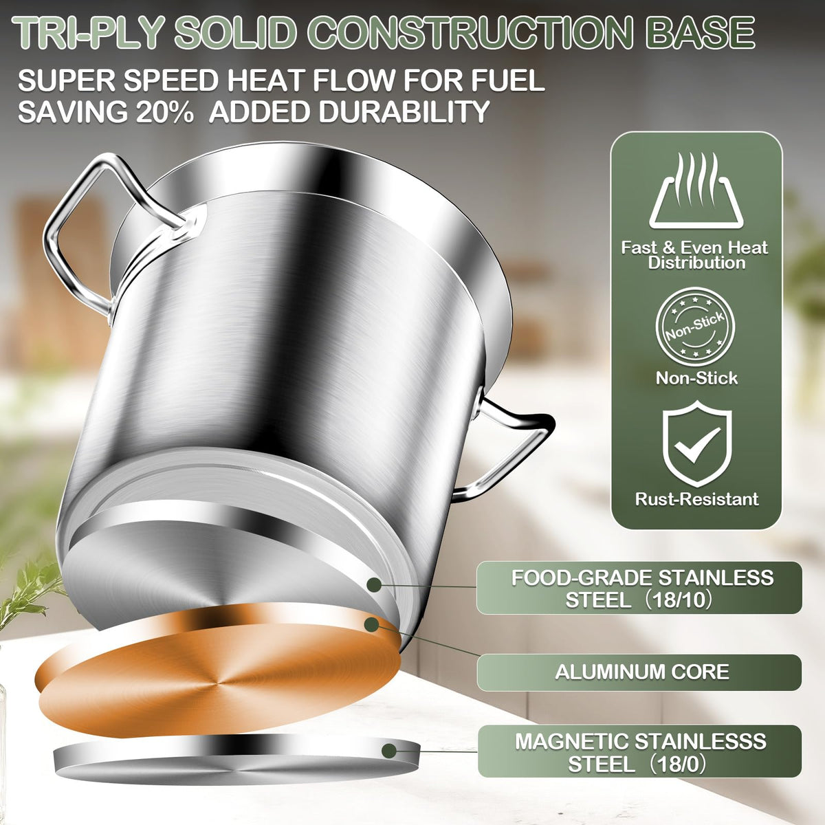 40 QT Stainless Steel Soup Pot with Lid G422