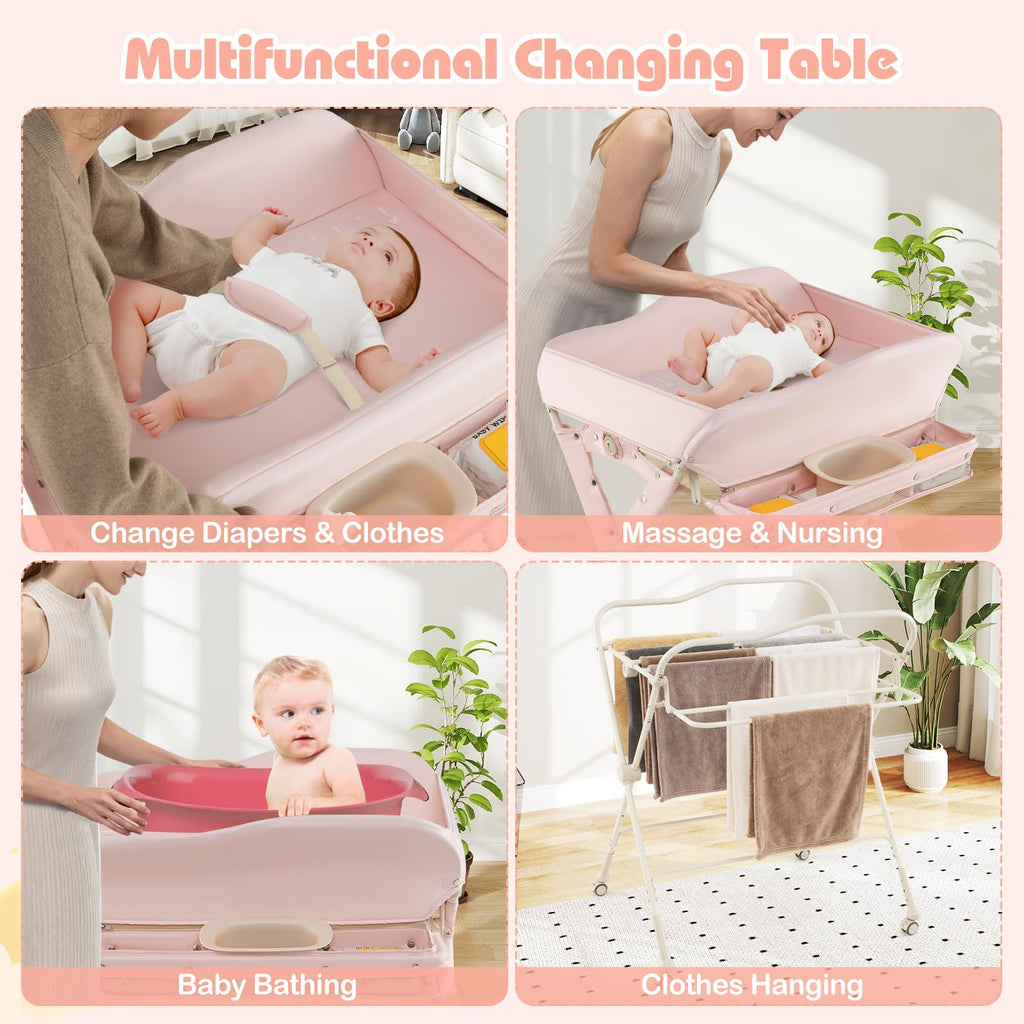 Portable Baby Changing Table with Wheels O1846