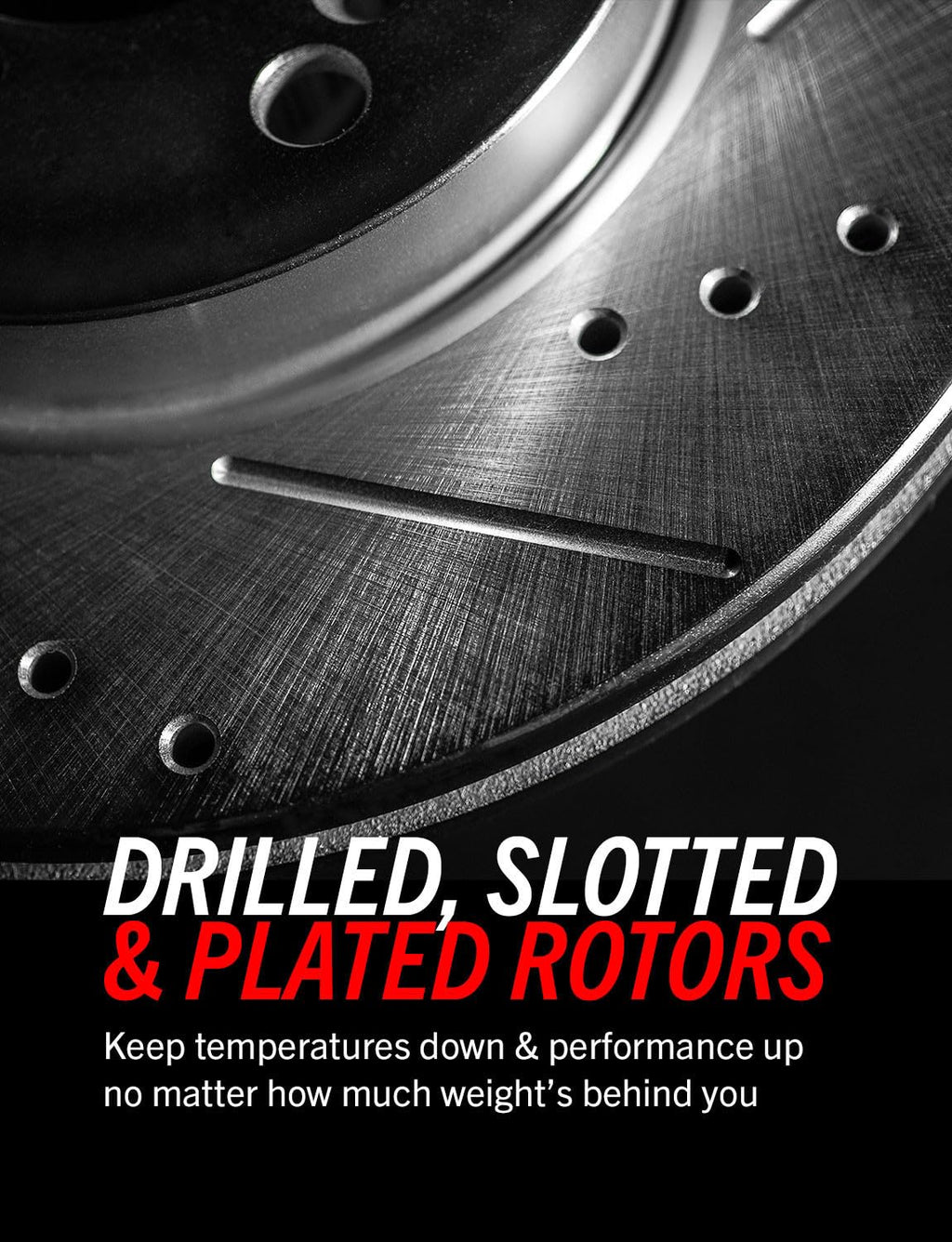 Front and Rear Drilled Slotted Brake Rotors and Carbon Fiber Ceramic Pads R133029
