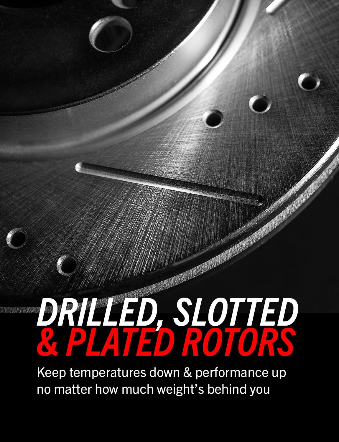 Front and Rear Drilled Slotted Brake Rotors and Carbon Fiber Ceramic Pads R133029