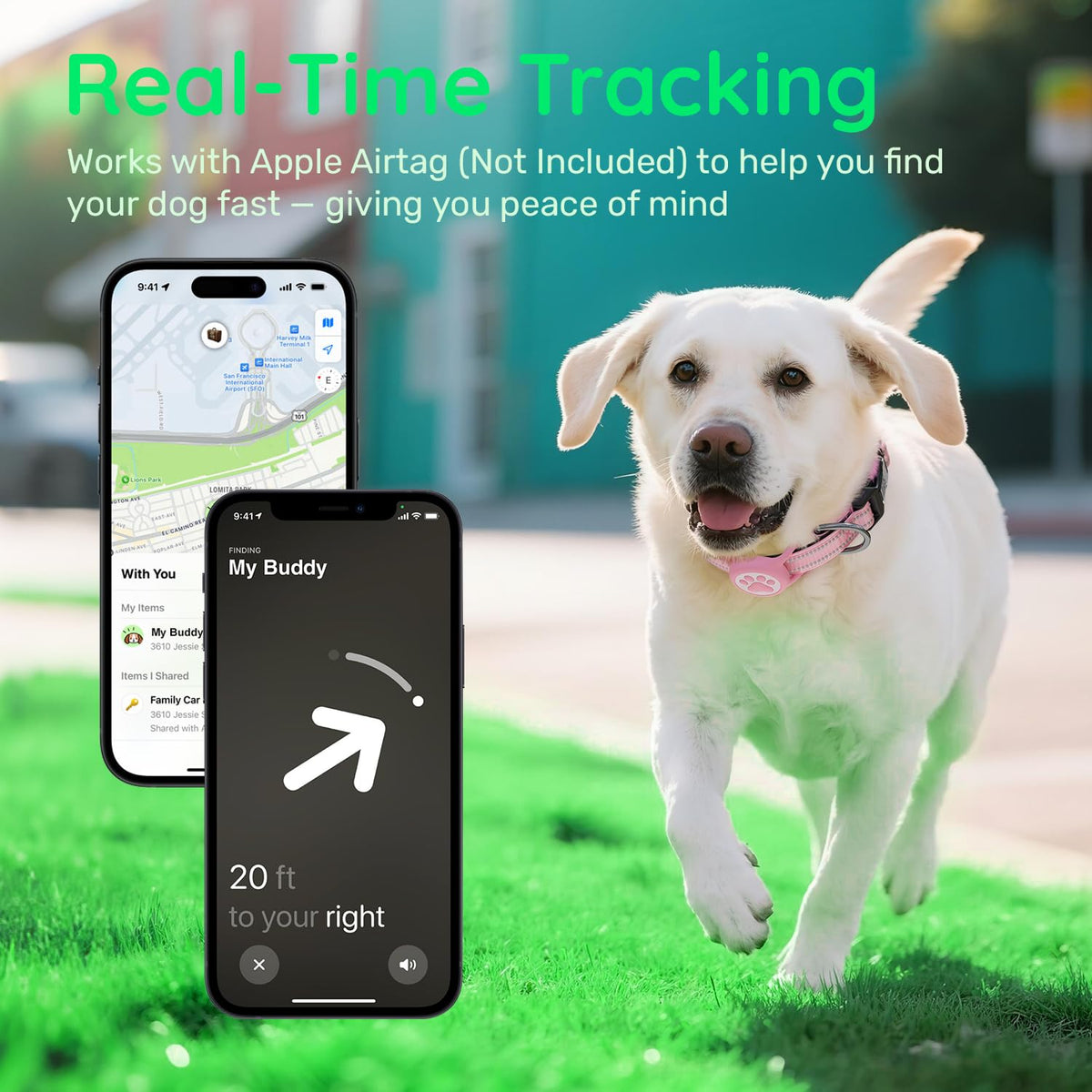 Pink IP68 Waterproof Dog Collar L1935