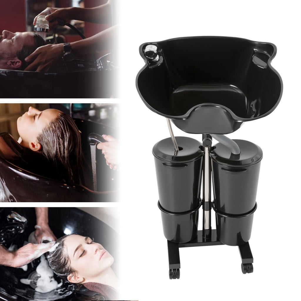 Portable Shampoo Sink with Electric Pump and Adjustable Height D32951