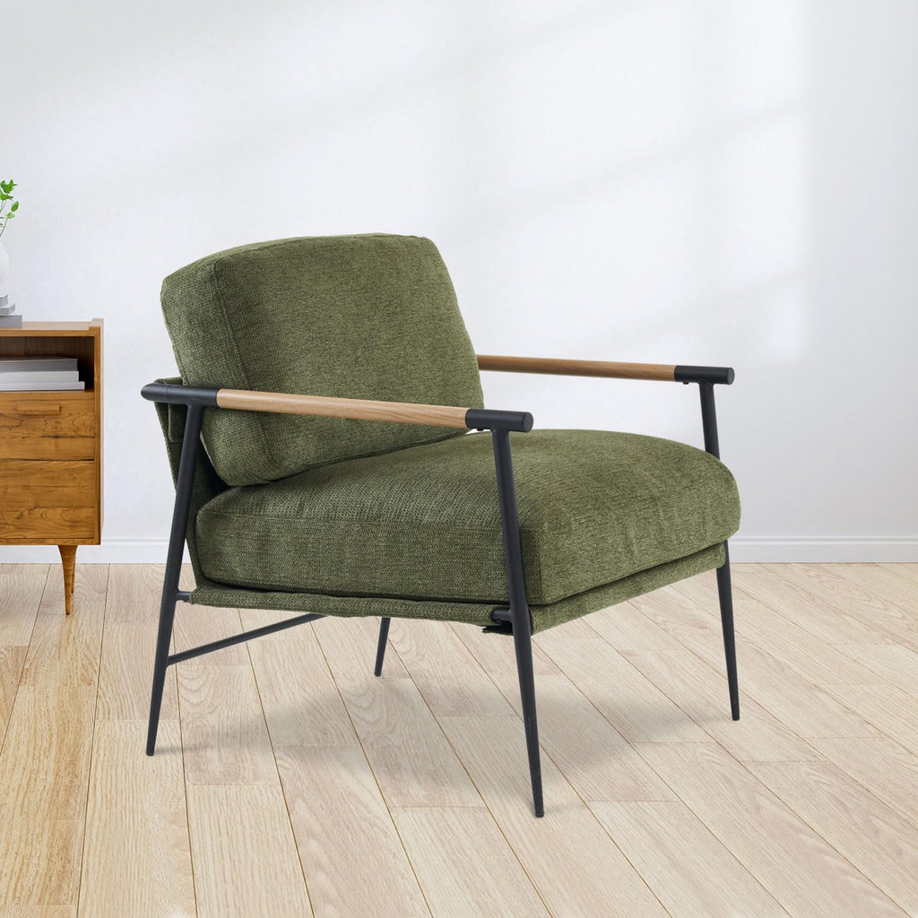 Green Chenille Accent Chair Set of 2 L9501