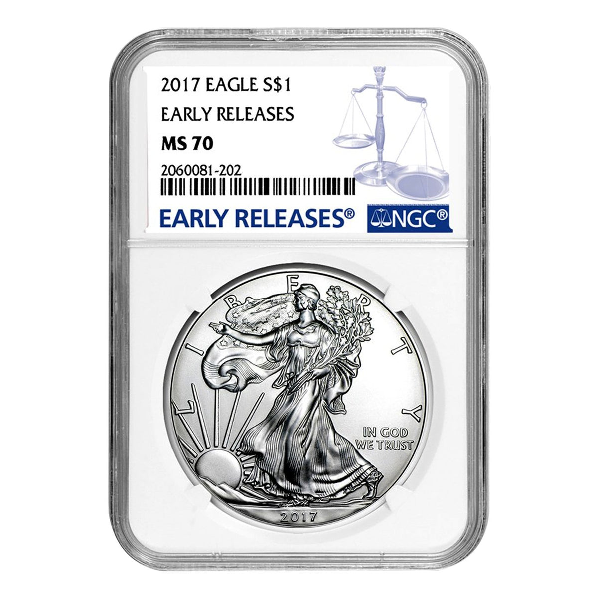 2017 $1 American Silver Eagle Coin MS70 O341578