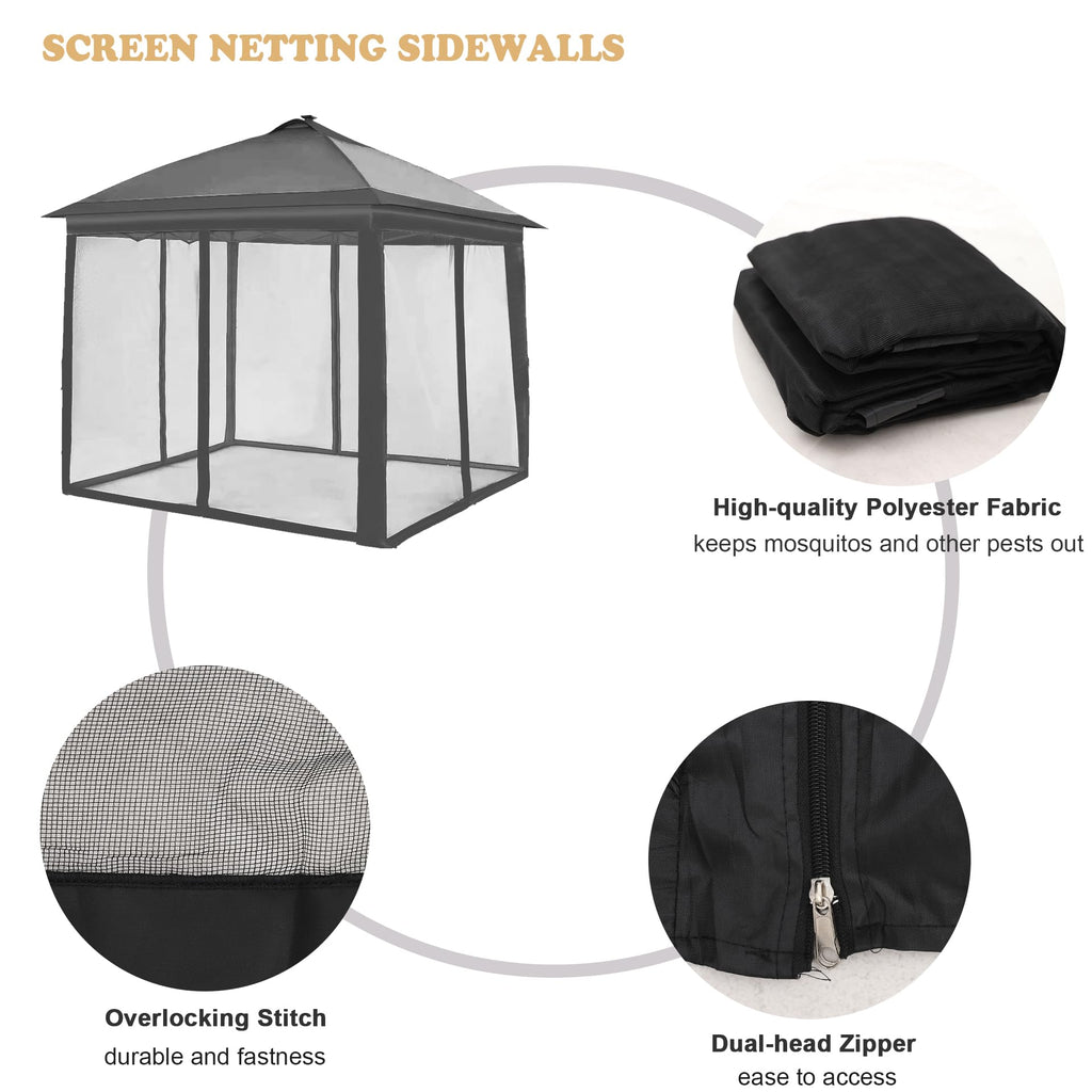 Black 10x10 FT Mosquito Netting Replacement F276757