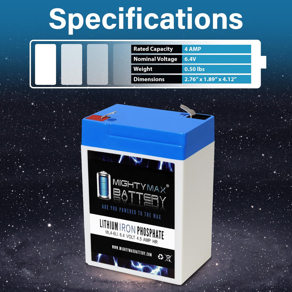 6V 4.5AH Lithium Replacement Battery H3160