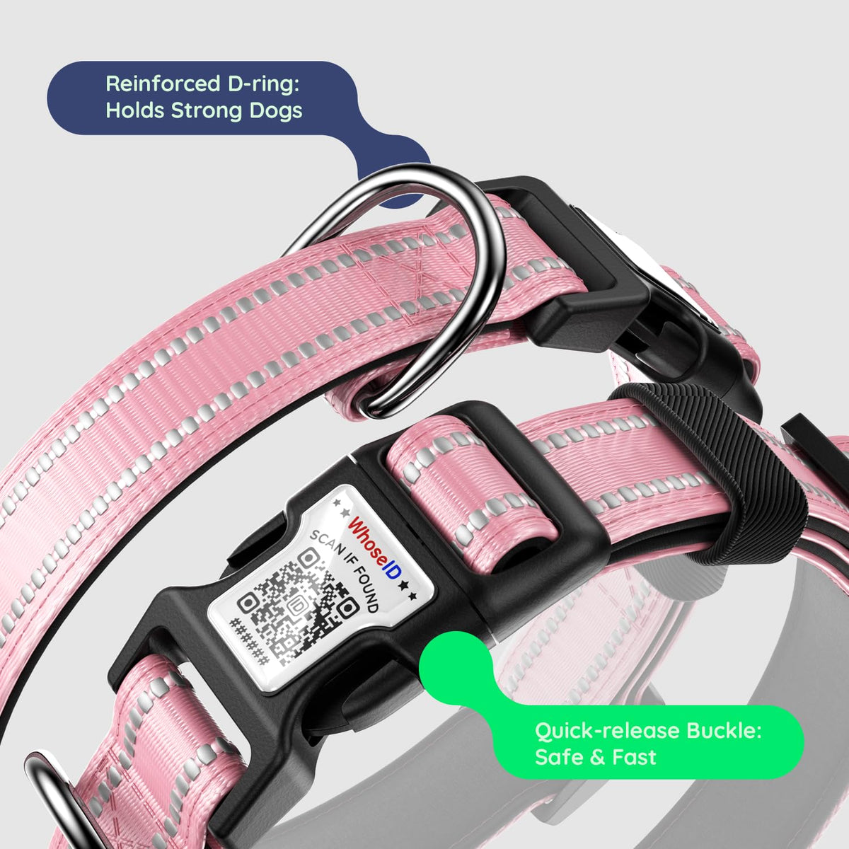 Pink IP68 Waterproof Dog Collar L1935