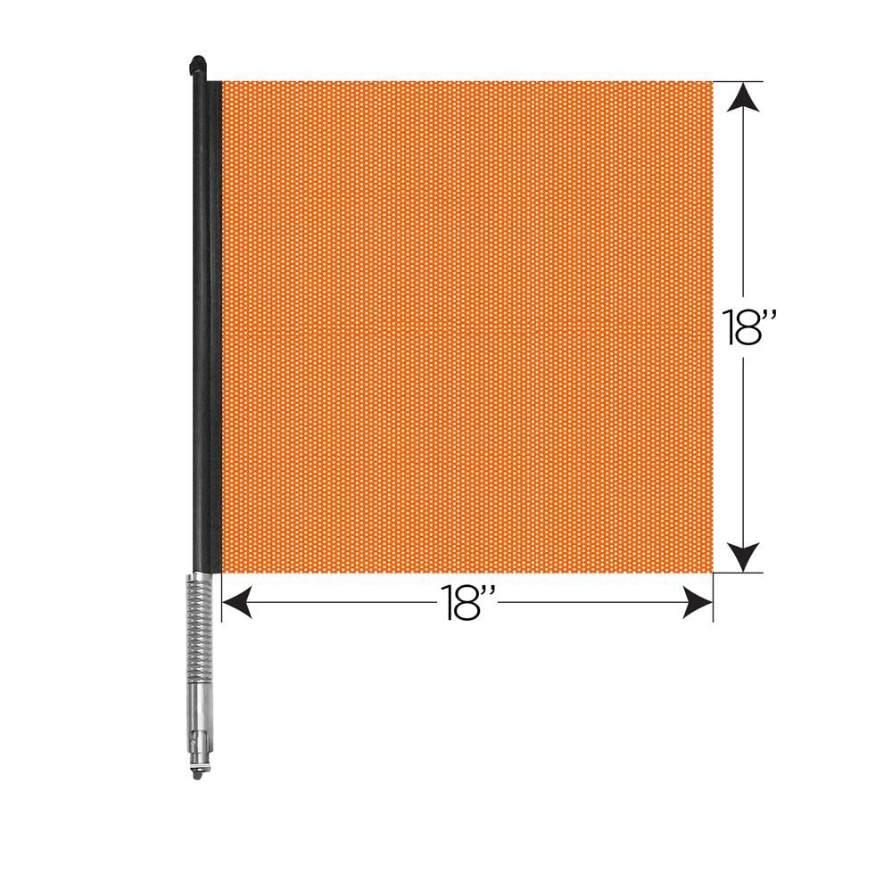 Orange 18" x 18" Jersey Mesh Flag with Aluminum Rod & Stainless Steel Spring P51979