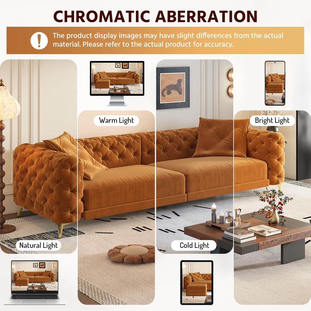 Orange Velvet Sofa Bed E995