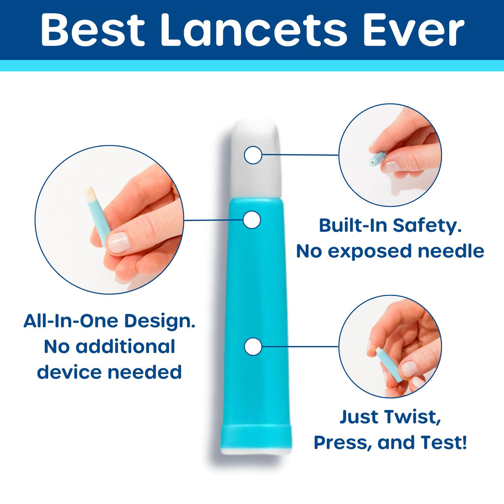 Blood Glucose Test Strips and Lancets 100 Count 30G 1.0mm E76100