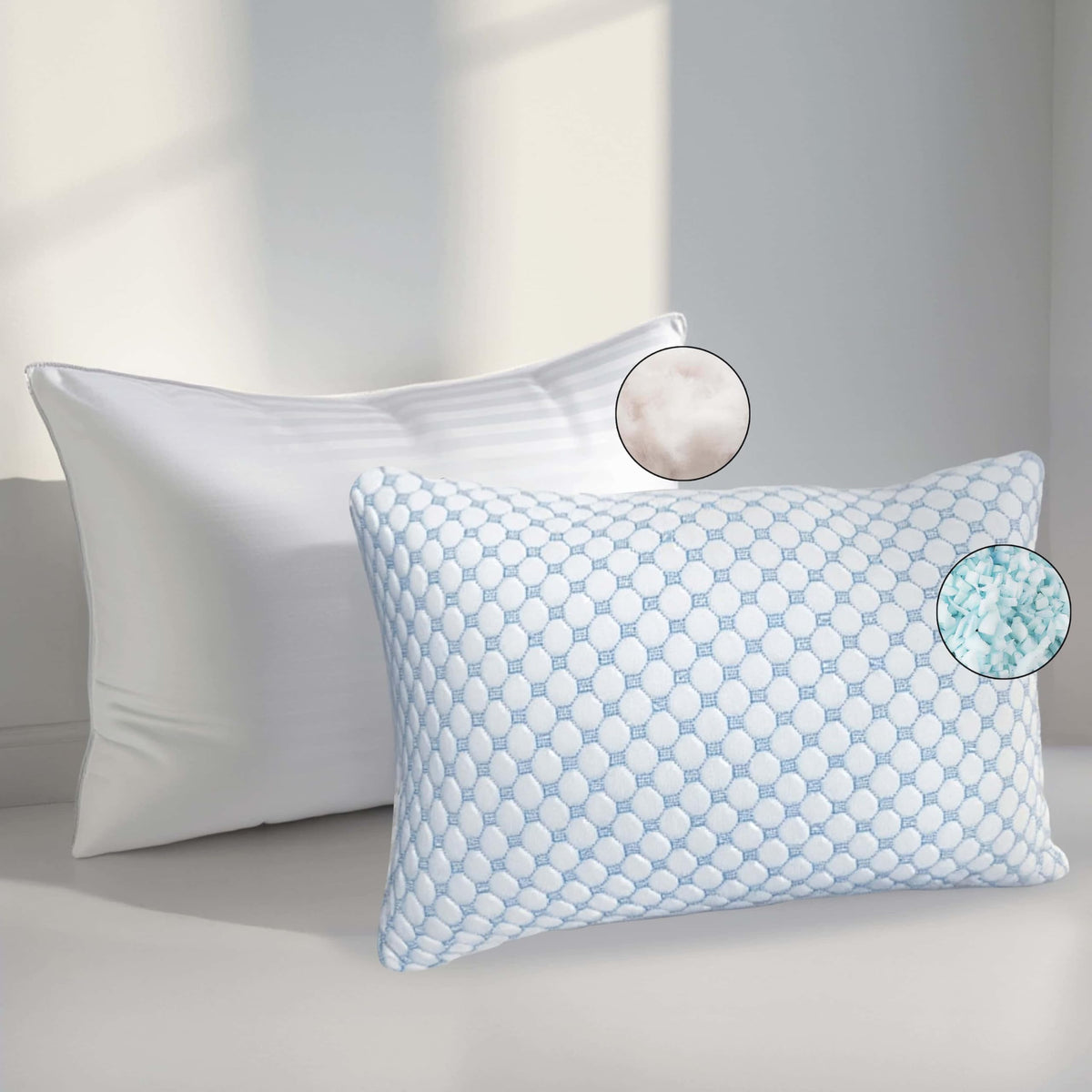 King Size Memory Foam Pillow Set of 2 Q117