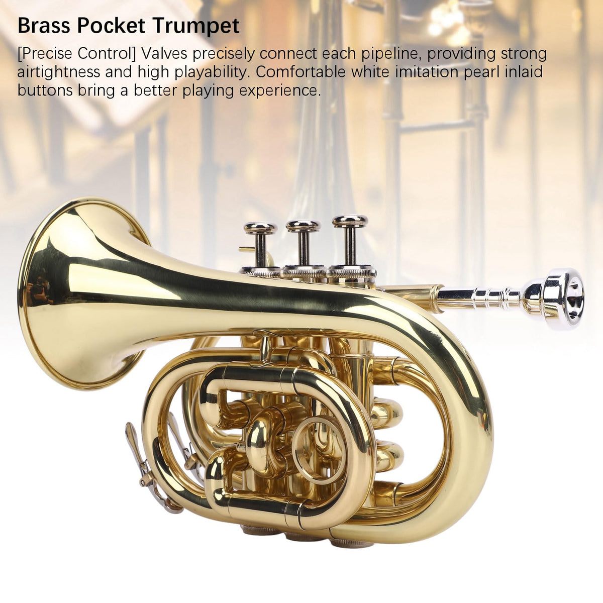 Bb Pocket Trumpet, Ni Plated Brass with 7C Mouthpiece Z59585