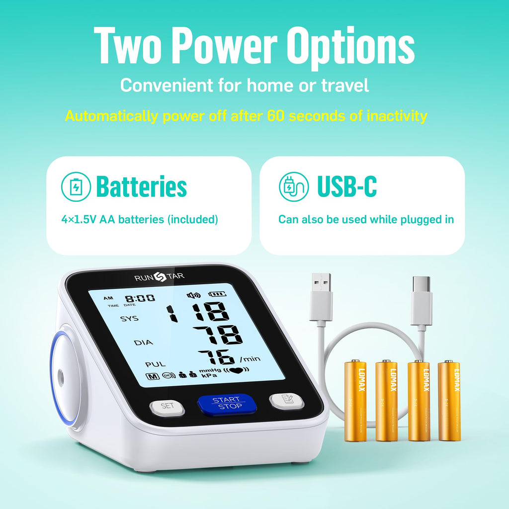 Upper Arm Blood Pressure Monitor with Wide Range Cuff P8065