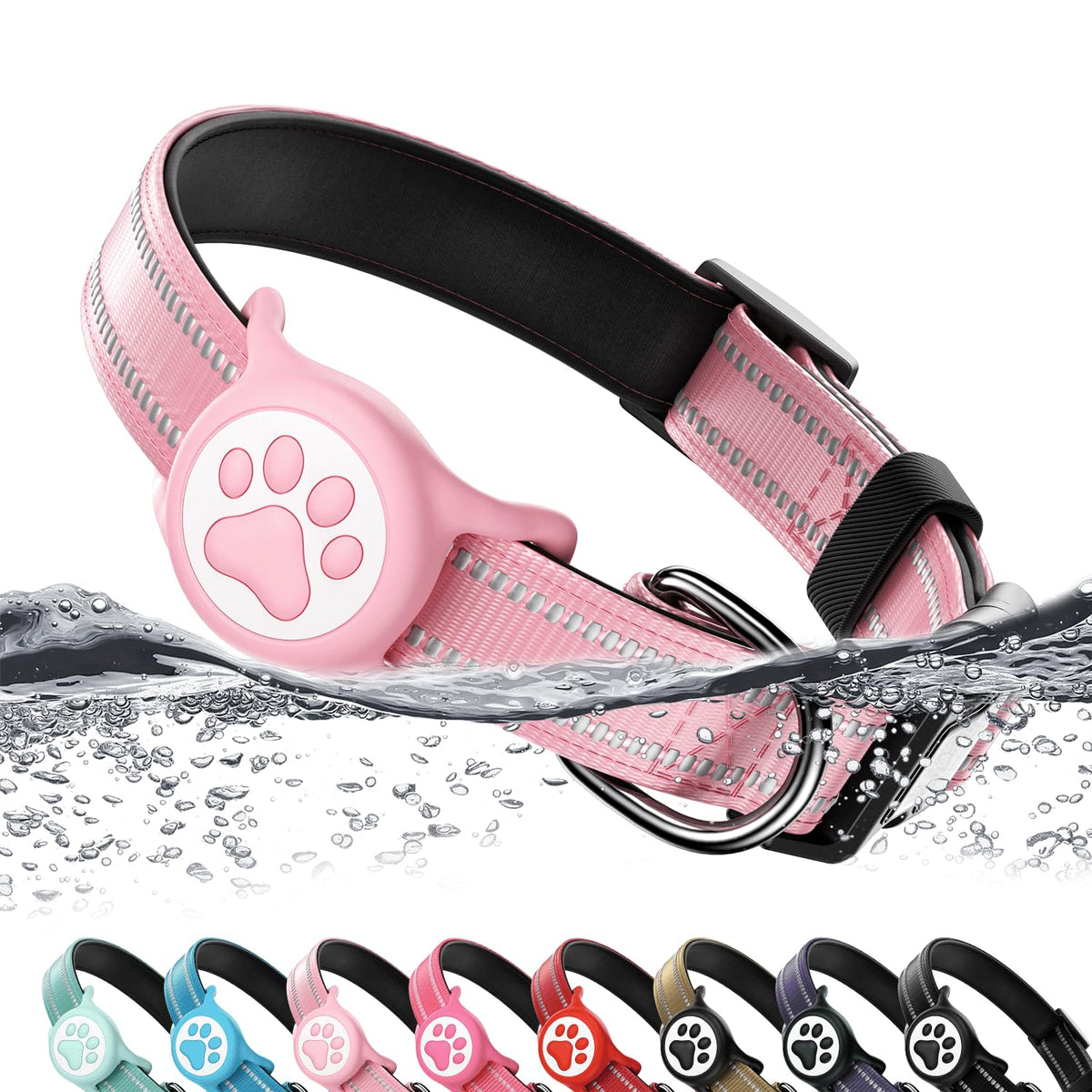 Pink IP68 Waterproof Dog Collar L1935