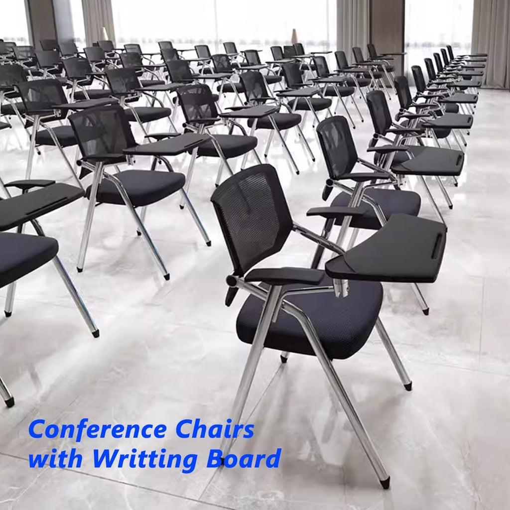 Orange Mesh Folding Stackable Chair with Writing Board R150