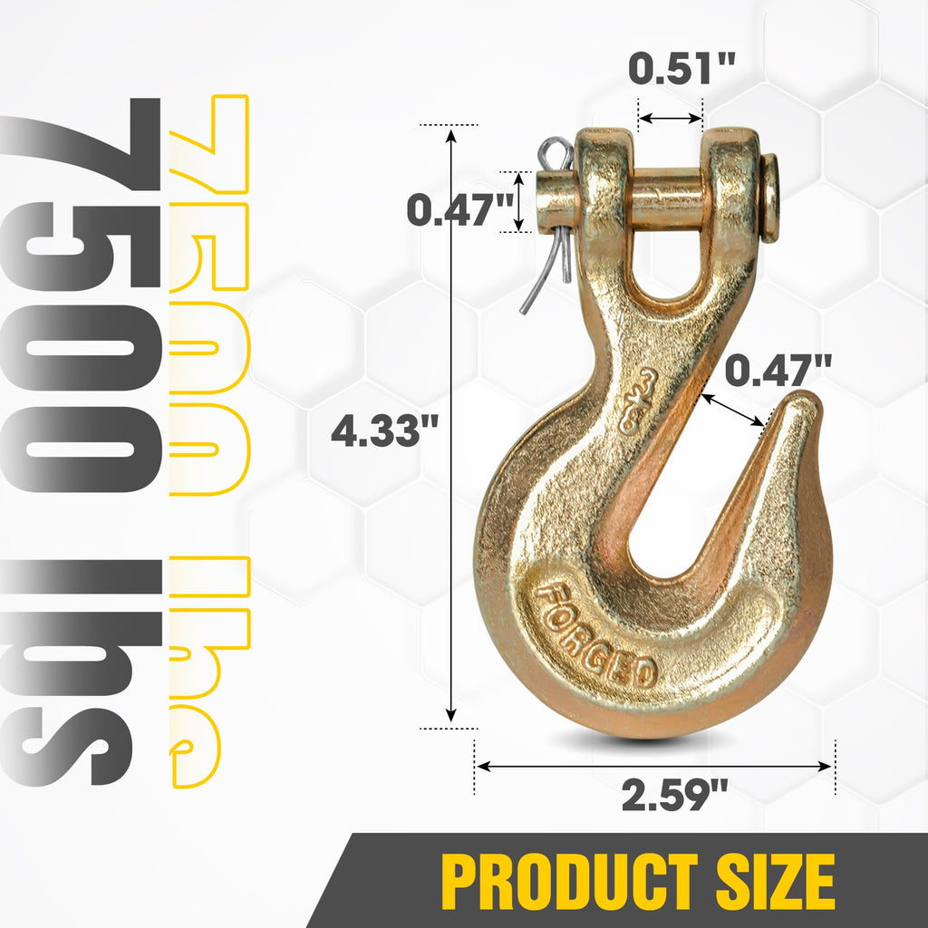 3/8" Clevis Grab Hooks 4 Pack Heavy Duty Chain Hook H50247