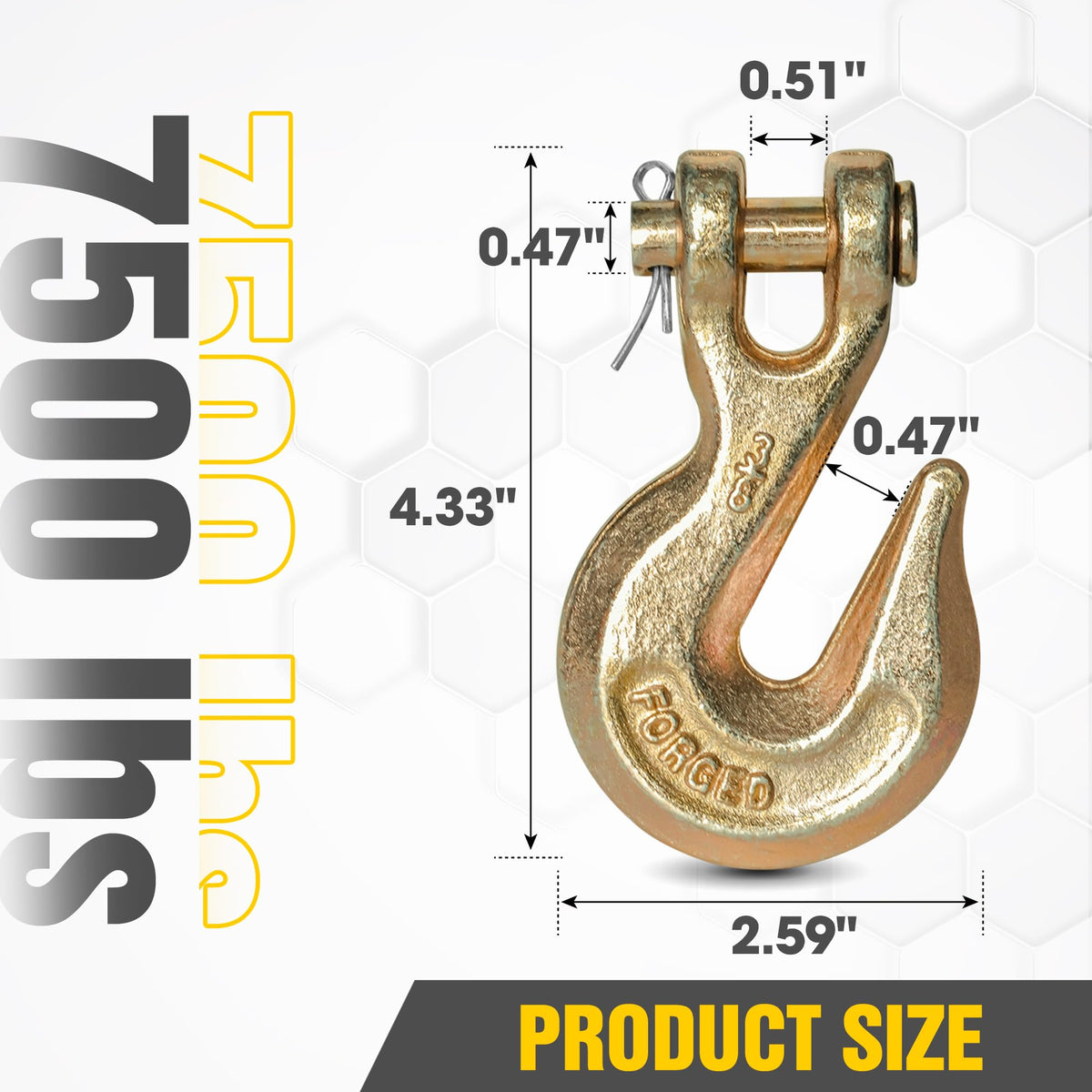 3/8" Clevis Grab Hooks 4 Pack Heavy Duty Chain Hook H50247